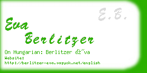 eva berlitzer business card